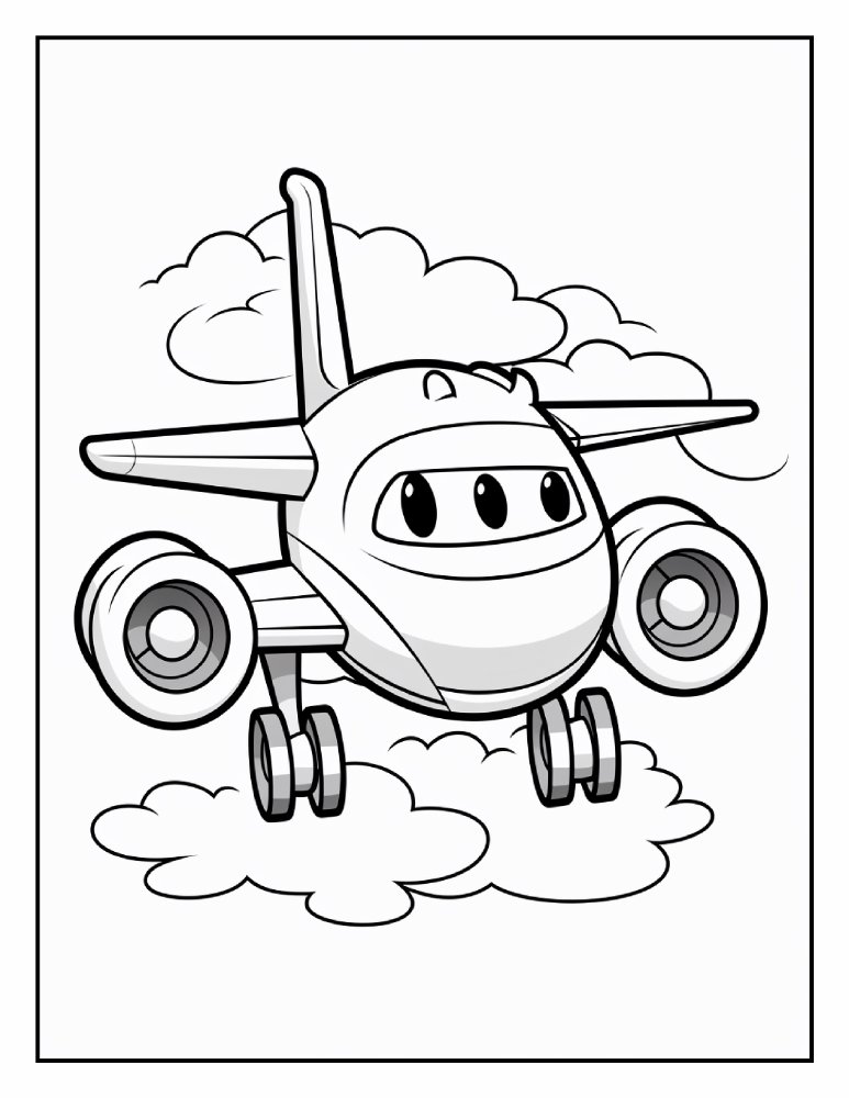 Lámina 139 extraída del ebook de aviones para colorear