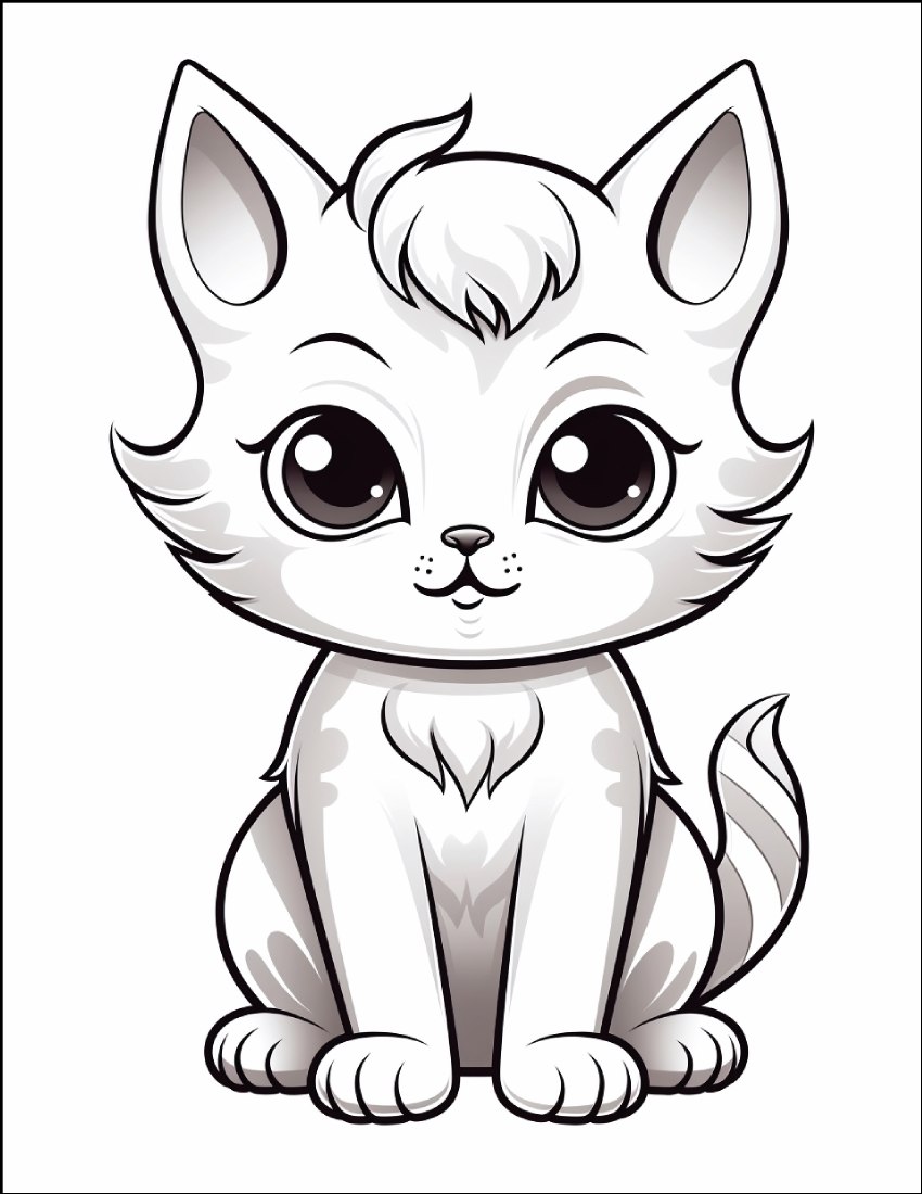 Lámina 1 real del ebook de gatos para colorear