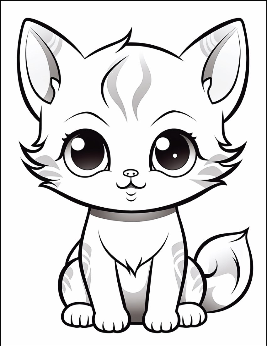 Lámina 11 real del ebook de gatos para colorear