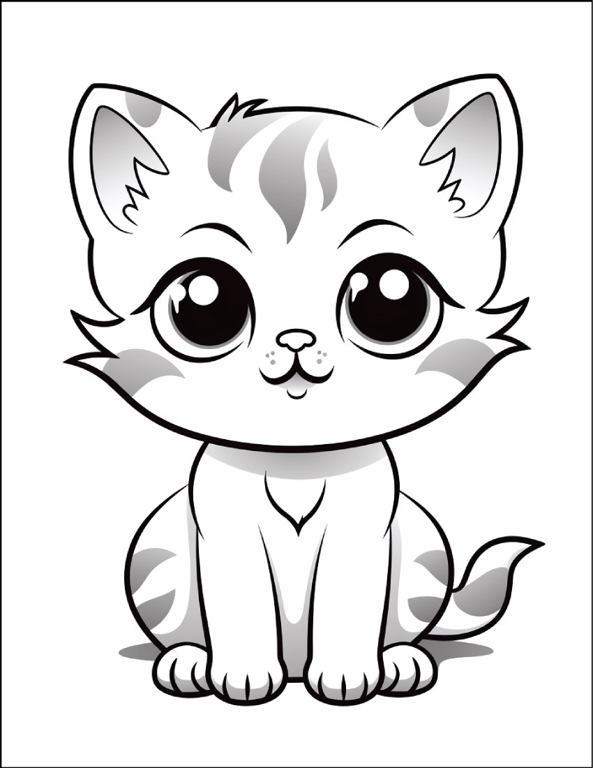 Lámina 64 real del ebook de gatos para colorear