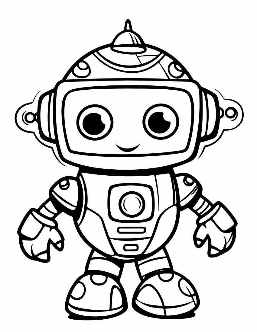 Lámina 64 real del ebook de robots para colorear
