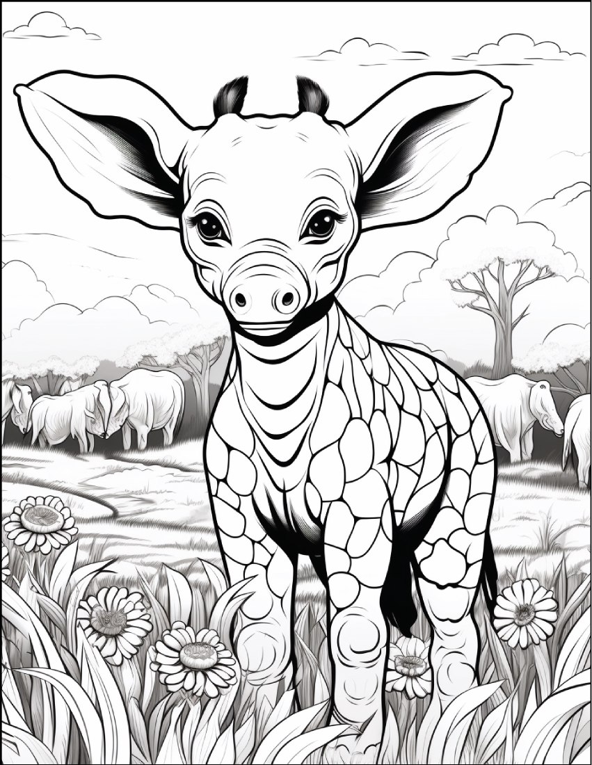 Lámina 11 real del ebook de animales de safari para colorear