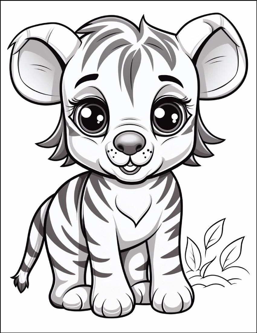Lámina 64 real del ebook de animales de safari para colorear