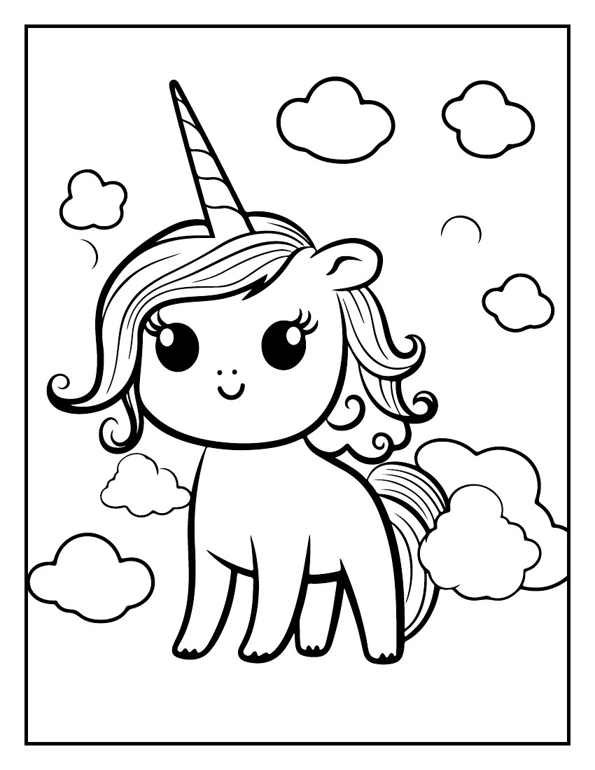 Lámina 11 real del ebook de unicornios para colorear