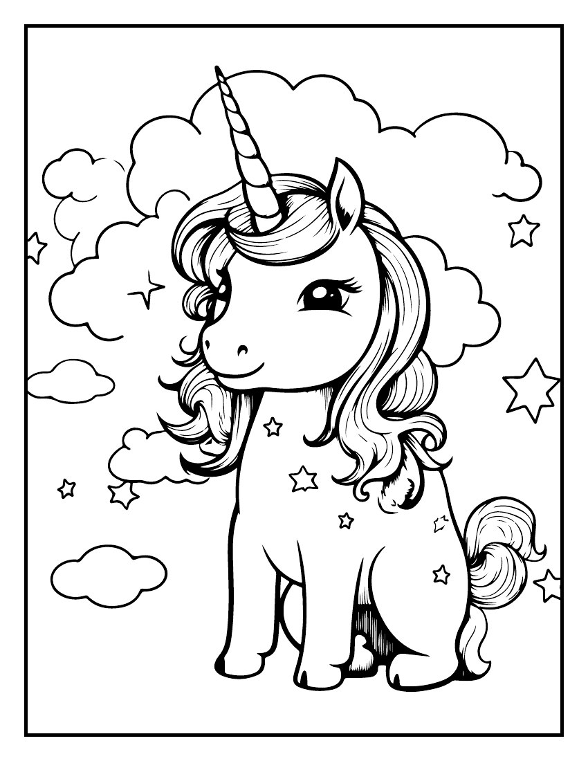 Lámina 139 real del ebook de unicornios para colorear